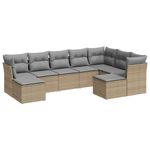 Casa si Gradina - Gradina si terasa - Mobilier exterior - Seturi mobila gradina - Set canapele de gradina, 9 piese, cu perne, bej, poliratan - Infinity.ro