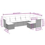 Casa si Gradina - Gradina si terasa - Mobilier exterior - Seturi mobila gradina - Set canapele de gradina, 9 piese, cu perne, bej, poliratan - Infinity.ro