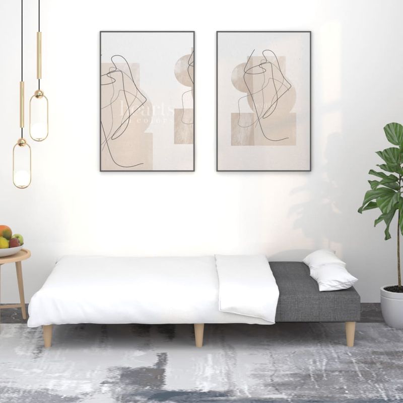 Casa si Gradina - Mobilier - Canapele si coltare - Canapele - Canapea extensibila cu 2 locuri, gri inchis, textil - Infinity.ro