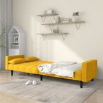 Casa si Gradina - Mobilier - Canapele si coltare - Canapele - Canapea extensibila cu 2 locuri, 2 perne, galben, catifea - Infinity.ro