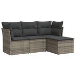 Casa si Gradina - Gradina si terasa - Mobilier exterior - Seturi mobila gradina - Set canapea de gradina cu perne, 4 piese, gri, poliratan - Infinity.ro