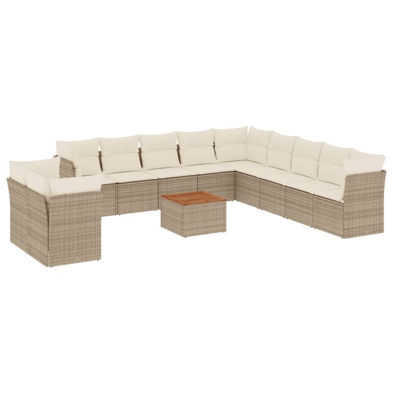Casa si Gradina - Gradina si terasa - Mobilier exterior - Seturi mobila gradina - Set canapele de gradina cu perne, 12 piese, bej, poliratan - Infinity.ro