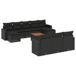 Casa si Gradina - Gradina si terasa - Mobilier exterior - Canapele si fotolii gradina - Set canapele de gradina cu perne, 11 piese, negru, poliratan - Infinity.ro