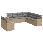 Casa si Gradina - Gradina si terasa - Mobilier exterior - Seturi mobila gradina - Set canapele de gradina, 9 piese, cu perne, bej, poliratan - Infinity.ro