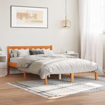 Casa si Gradina - Mobilier - Paturi si accesorii - Paturi - Cadru de pat, maro ceruit, 135x190 cm, lemn masiv de pin - Infinity.ro