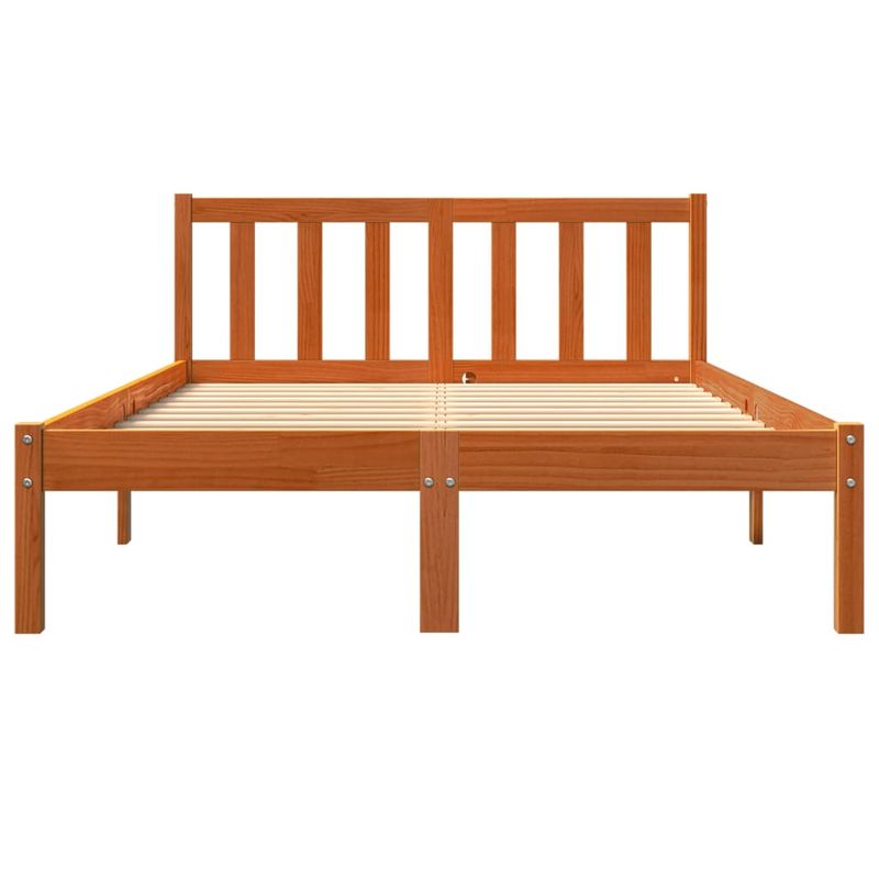 Casa si Gradina - Mobilier - Paturi si accesorii - Paturi - Cadru de pat, maro ceruit, 135x190 cm, lemn masiv de pin - Infinity.ro