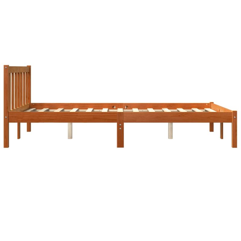 Casa si Gradina - Mobilier - Paturi si accesorii - Paturi - Cadru de pat, maro ceruit, 135x190 cm, lemn masiv de pin - Infinity.ro