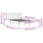 Casa si Gradina - Mobilier - Paturi si accesorii - Paturi - Cadru de pat, maro ceruit, 135x190 cm, lemn masiv de pin - Infinity.ro