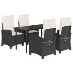 Casa si Gradina - Gradina si terasa - Mobilier exterior - Seturi mobila gradina - Set mobilier de gradina cu perne, 5 piese, negru, poliratan - Infinity.ro
