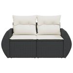 Casa si Gradina - Gradina si terasa - Mobilier exterior - Canapele si fotolii gradina - Canapea de gradina cu perne, 2 locuri, negru, poliratan - Infinity.ro