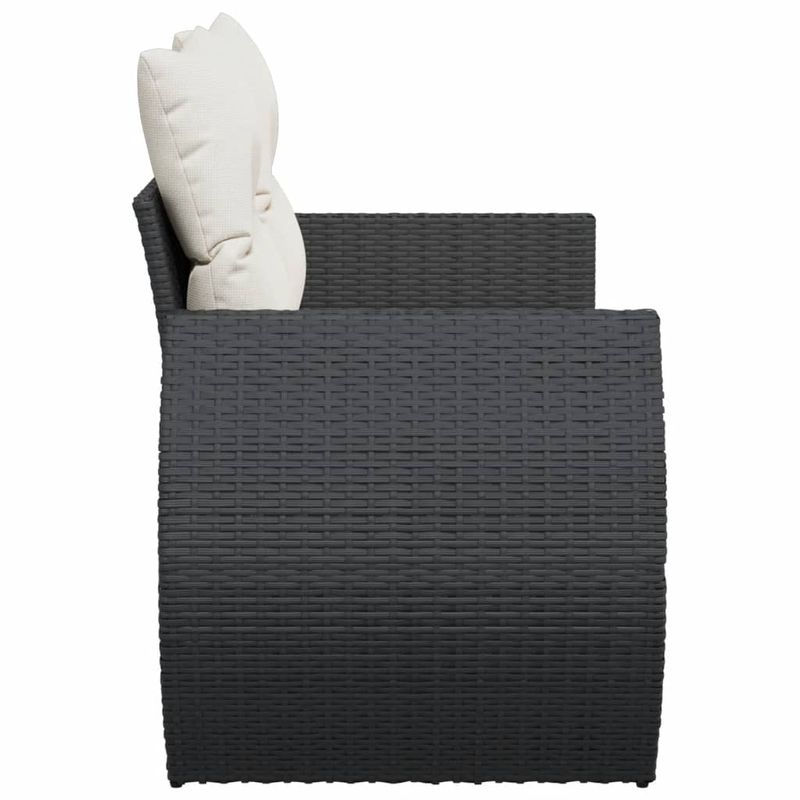 Casa si Gradina - Gradina si terasa - Mobilier exterior - Canapele si fotolii gradina - Canapea de gradina cu perne, 2 locuri, negru, poliratan - Infinity.ro