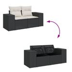 Casa si Gradina - Gradina si terasa - Mobilier exterior - Canapele si fotolii gradina - Canapea de gradina cu perne, 2 locuri, negru, poliratan - Infinity.ro