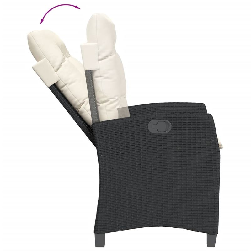 Casa si Gradina - Gradina si terasa - Mobilier exterior - Seturi mobila gradina - Set mobilier de gradina cu perne, 3 piese, negru, poliratan - Infinity.ro