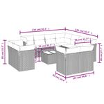 Casa si Gradina - Gradina si terasa - Mobilier exterior - Seturi mobila gradina - Set canapele de gradina, 12 piese, cu perne, negru, poliratan - Infinity.ro