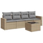 Casa si Gradina - Gradina si terasa - Mobilier exterior - Seturi mobila gradina - Set canapele de gradina cu perne, 5 piese, bej, poliratan - Infinity.ro