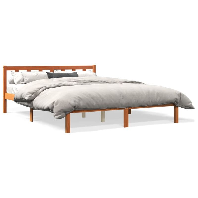 Casa si Gradina - Mobilier - Paturi si accesorii - Paturi - Cadru de pat, maro ceruit, 150x200 cm, lemn masiv de pin - Infinity.ro