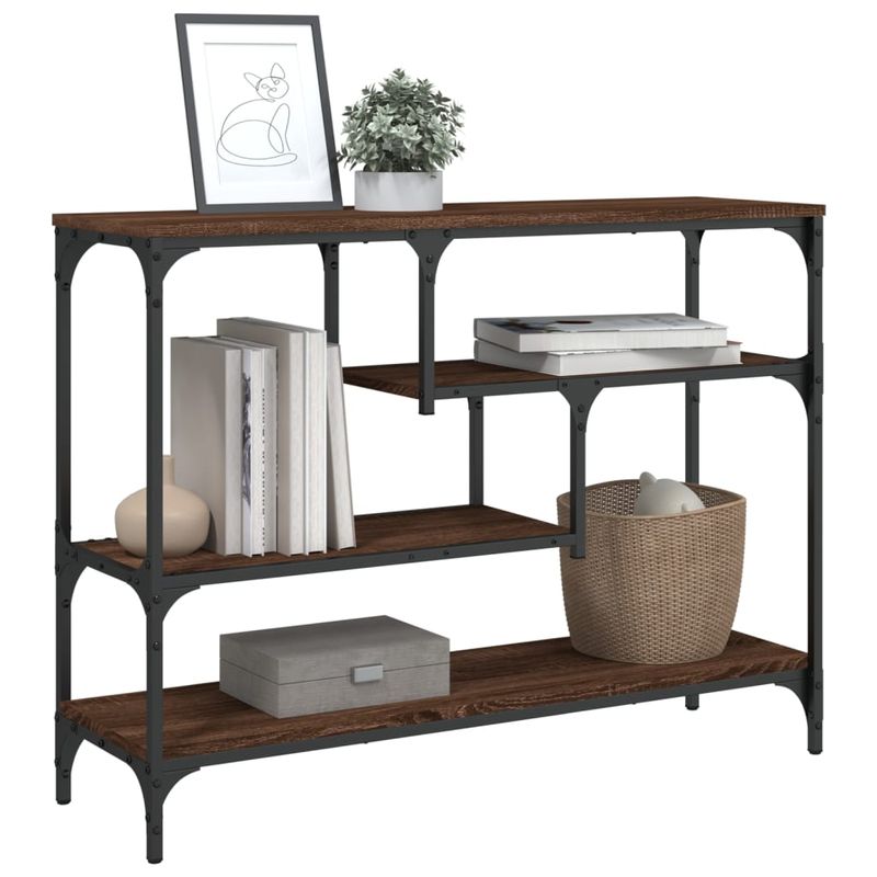 Casa si Gradina - Mobilier - Comode si corpuri - Console - Masuta consola, stejar maro, 100x30x75 cm, lemn prelucrat - Infinity.ro