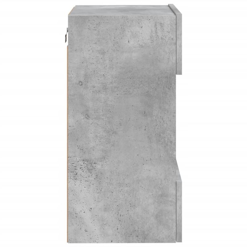 Casa si Gradina - Mobilier - Comode si corpuri - Comode - Comode TV de perete cu lumini LED 2 buc. gri beton 40x30x60,5cm - Infinity.ro