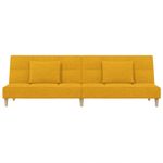 Casa si Gradina - Mobilier - Canapele si coltare - Canapele - Canapea extensibila cu 2 locuri, 2 perne, galben, textil - Infinity.ro