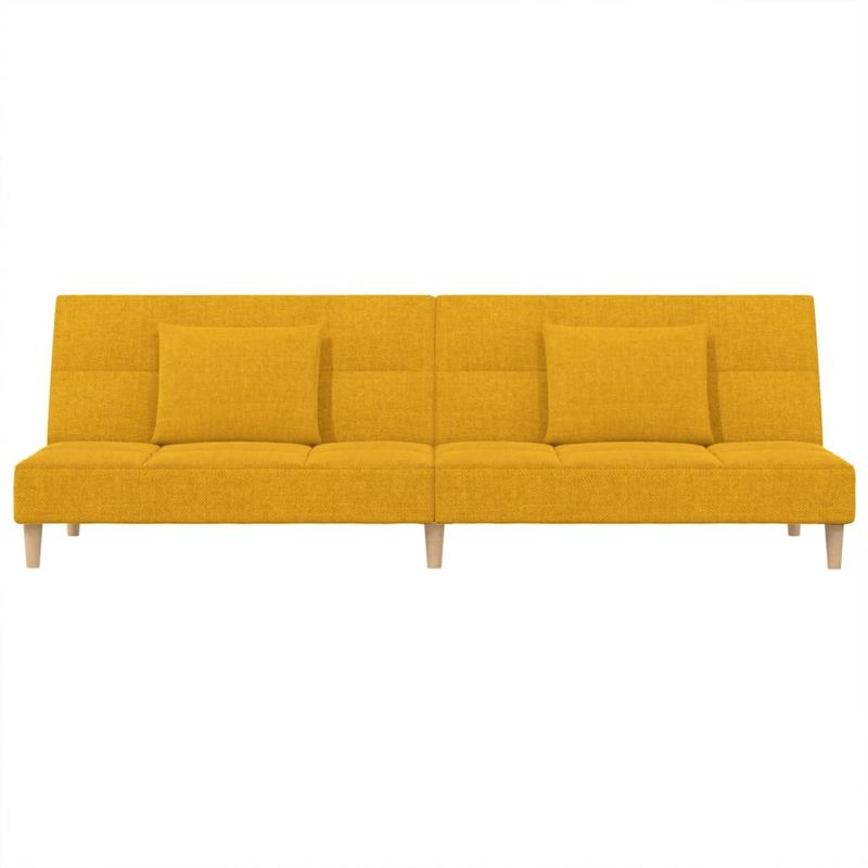 Casa si Gradina - Mobilier - Canapele si coltare - Canapele - Canapea extensibila cu 2 locuri, 2 perne, galben, textil - Infinity.ro