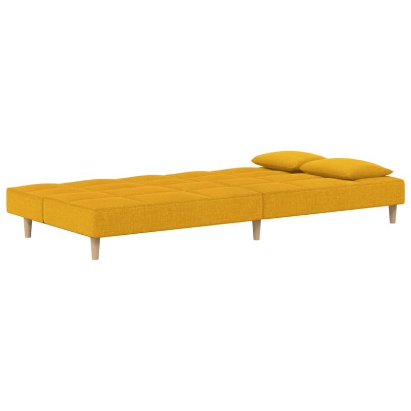 Casa si Gradina - Mobilier - Canapele si coltare - Canapele - Canapea extensibila cu 2 locuri, 2 perne, galben, textil - Infinity.ro