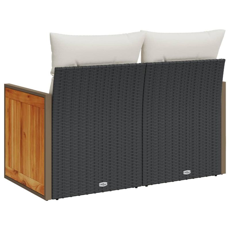 Casa si Gradina - Gradina si terasa - Mobilier exterior - Canapele si fotolii gradina - Canapea de gradina cu perne, 2 locuri, negru, poliratan - Infinity.ro