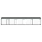 Petshop - Accesorii petshop - Culcusuri si custi - Custi interior si exterior - Cusca caini cu acoperis si usi, gri, 10x2x2 m, otel galvanizat - Infinity.ro