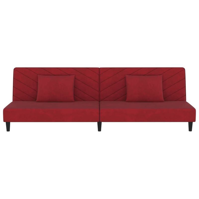 Casa si Gradina - Mobilier - Canapele si coltare - Canapele - Canapea extensibila cu 2 locuri, 2 perne, rosu vin, catifea - Infinity.ro