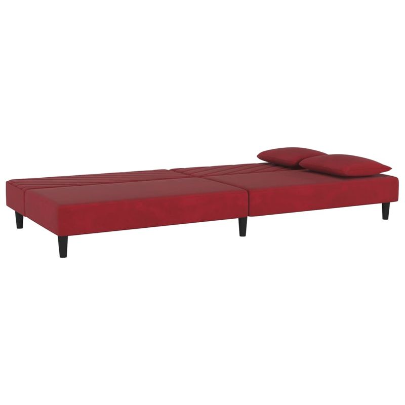 Casa si Gradina - Mobilier - Canapele si coltare - Canapele - Canapea extensibila cu 2 locuri, 2 perne, rosu vin, catifea - Infinity.ro