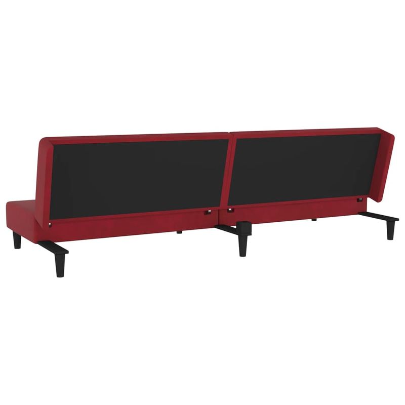 Casa si Gradina - Mobilier - Canapele si coltare - Canapele - Canapea extensibila cu 2 locuri, 2 perne, rosu vin, catifea - Infinity.ro