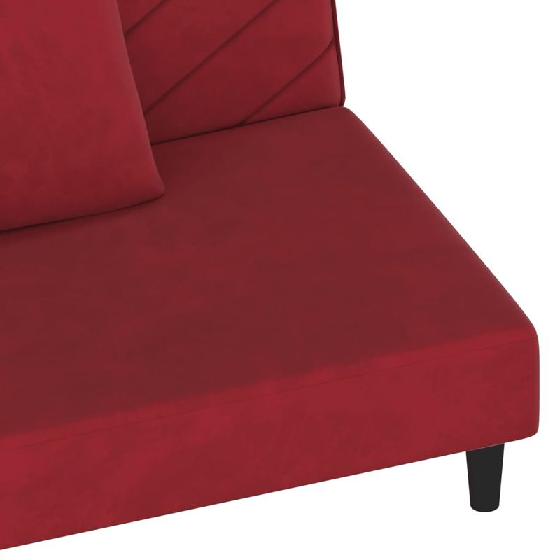 Casa si Gradina - Mobilier - Canapele si coltare - Canapele - Canapea extensibila cu 2 locuri, 2 perne, rosu vin, catifea - Infinity.ro
