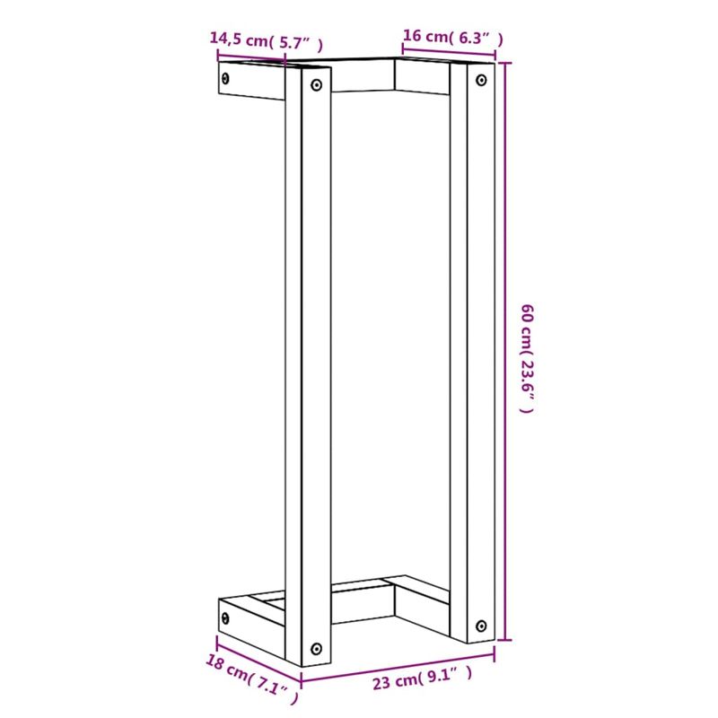 Casa si Gradina - Sanitare - Suporturi si accesorii baie - Suporturi baie - Suport prosoape, maro ceruit, 23x18x60 cm, lemn masiv pin - Infinity.ro