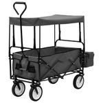 Casa si Gradina - Constructii - Depozitare, transport si protectie - Echipamente pentru transport si ridicat - Carucior manual pliabil cu copertina, gri, otel - Infinity.ro