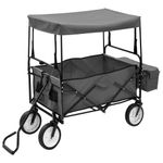 Casa si Gradina - Constructii - Depozitare, transport si protectie - Echipamente pentru transport si ridicat - Carucior manual pliabil cu copertina, gri, otel - Infinity.ro