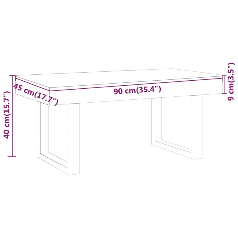 Casa si Gradina - Mobilier - Mese si birouri - Masute de cafea - Masuta de cafea, maro inchis & negru, 90x45x40 cm, MDF si fier - Infinity.ro