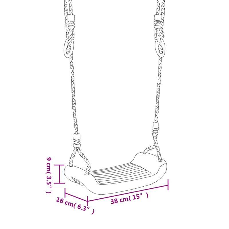 Jucarii, Copii si Bebe - Jucarii si jocuri - Jucarii de exterior - Spatii de joaca si accesorii - Scaune de leagan cu franghii 2 buc. albastru 38x16 cm polietena - Infinity.ro