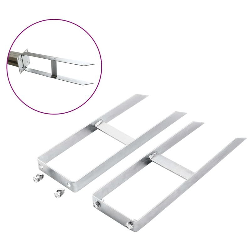 Casa si Gradina - Gradinarit si plante - Unelte gradinarit - Accesorii pentru unelte gradinarit - Tarusi de sol pentru gard din WPC, 2 buc., 40 cm, otel - Infinity.ro