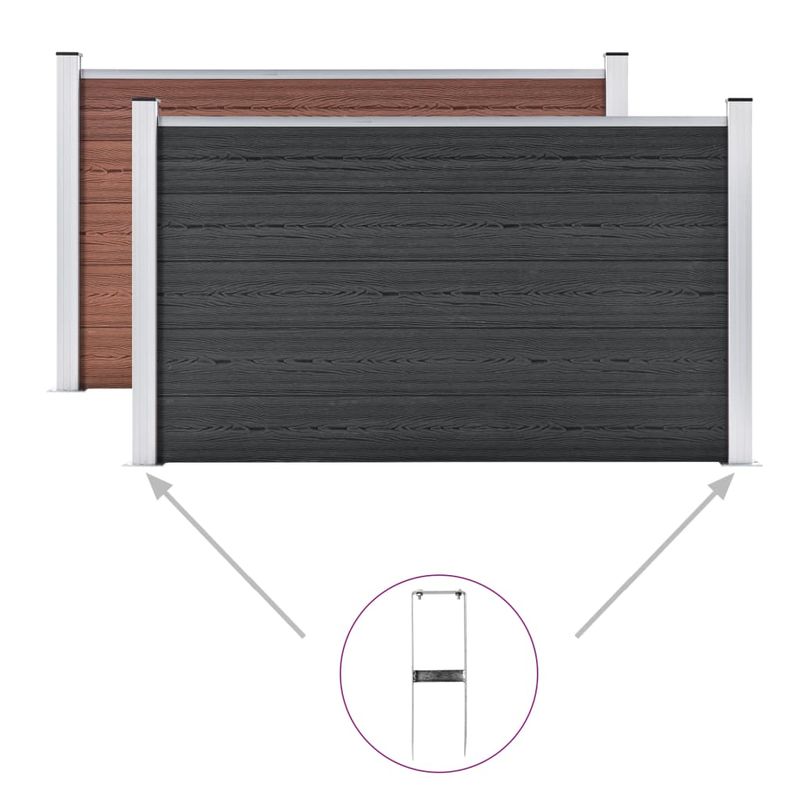 Casa si Gradina - Gradinarit si plante - Unelte gradinarit - Accesorii pentru unelte gradinarit - Tarusi de sol pentru gard din WPC, 2 buc., 40 cm, otel - Infinity.ro