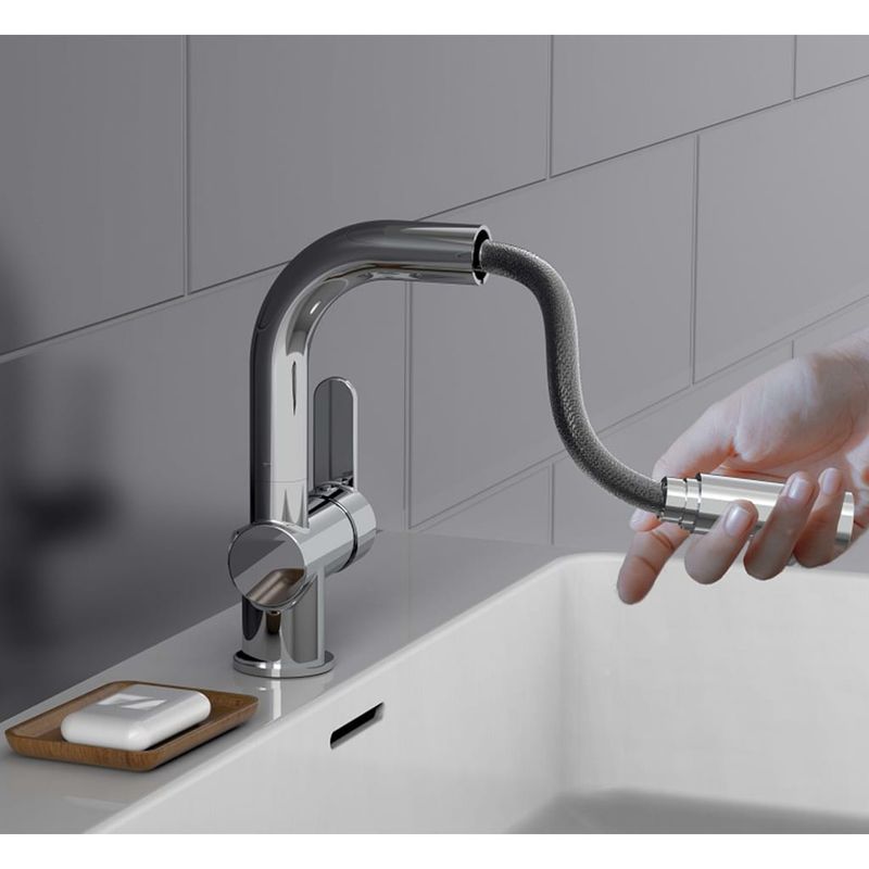 Casa si Gradina - Sanitare - Lavoar baie si accesorii - Baterii sanitare - SCHUTTE Baterie mixer chiuveta cu pulverizator detasabil LONDON, crom - Infinity.ro