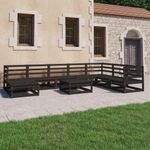 Casa si Gradina - Gradina si terasa - Mobilier exterior - Seturi mobila gradina - Set mobilier de gradina, 9 piese, negru, lemn masiv de pin - Infinity.ro