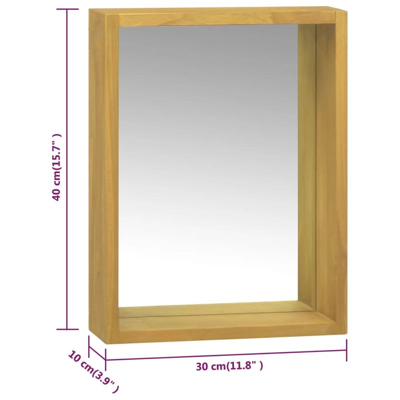 Casa si Gradina - Mobilier - Dulapuri si sifoniere - Dulapuri - Dulap cu oglinda, 30x10x40 cm, lemn masiv de tec - Infinity.ro