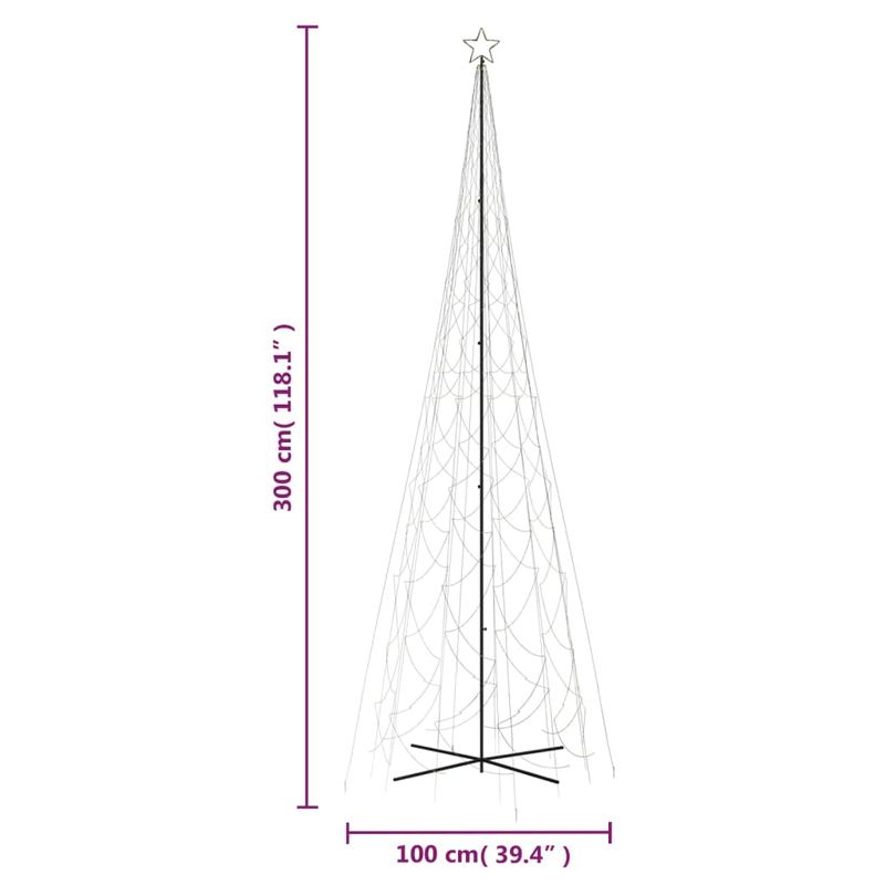 Casa si Gradina - Decoratiuni - Decoratiuni de sezon - Brad de Craciun conic, 3000 LED-uri, alb cald, 230x800 cm - Infinity.ro