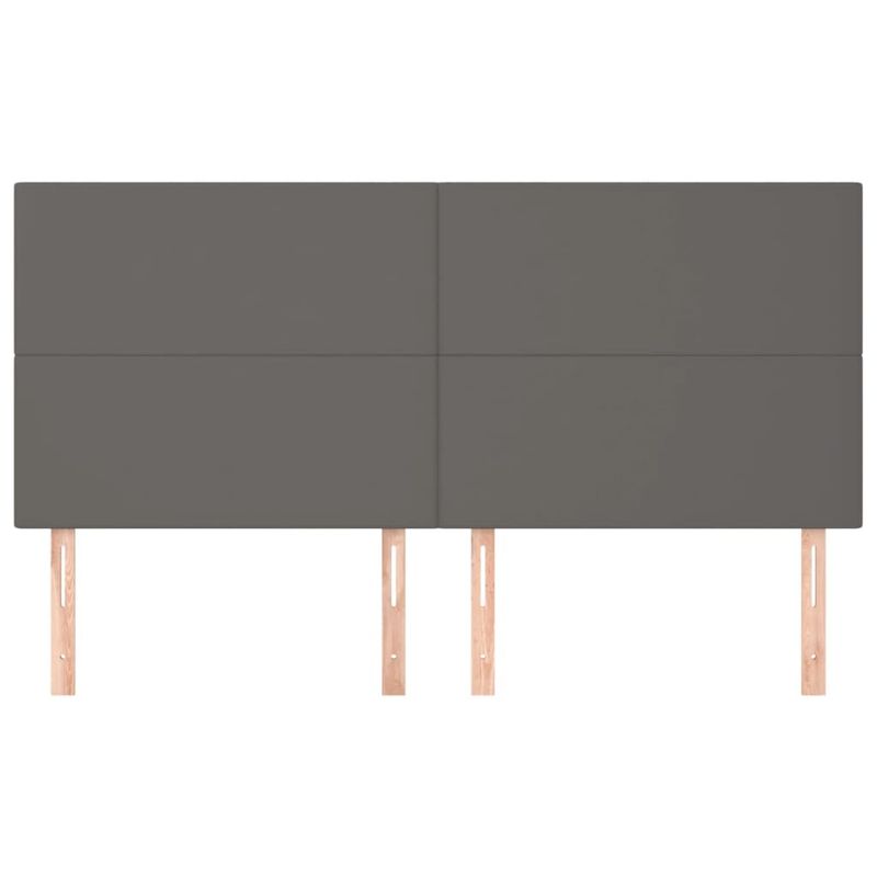 Casa si Gradina - Mobilier - Paturi si accesorii - Accesorii paturi - Tablii de pat, 4 buc, gri, 80x5x78/88 cm, piele ecologica - Infinity.ro