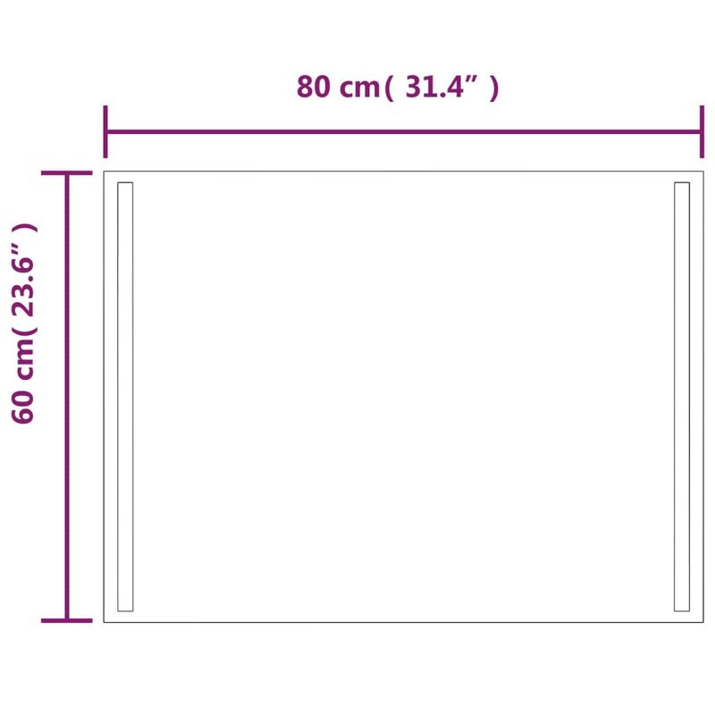 Casa si Gradina - Decoratiuni - Oglinzi - Oglinda de baie cu LED, 80x60 cm - Infinity.ro