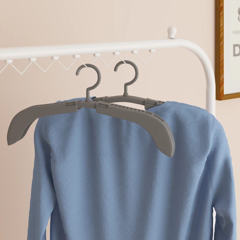 Casa si Gradina - Mobilier - Organizare si depozitare - Umerase si valeti - Umerase pentru haine extensibile, 10 buc., gri - Infinity.ro