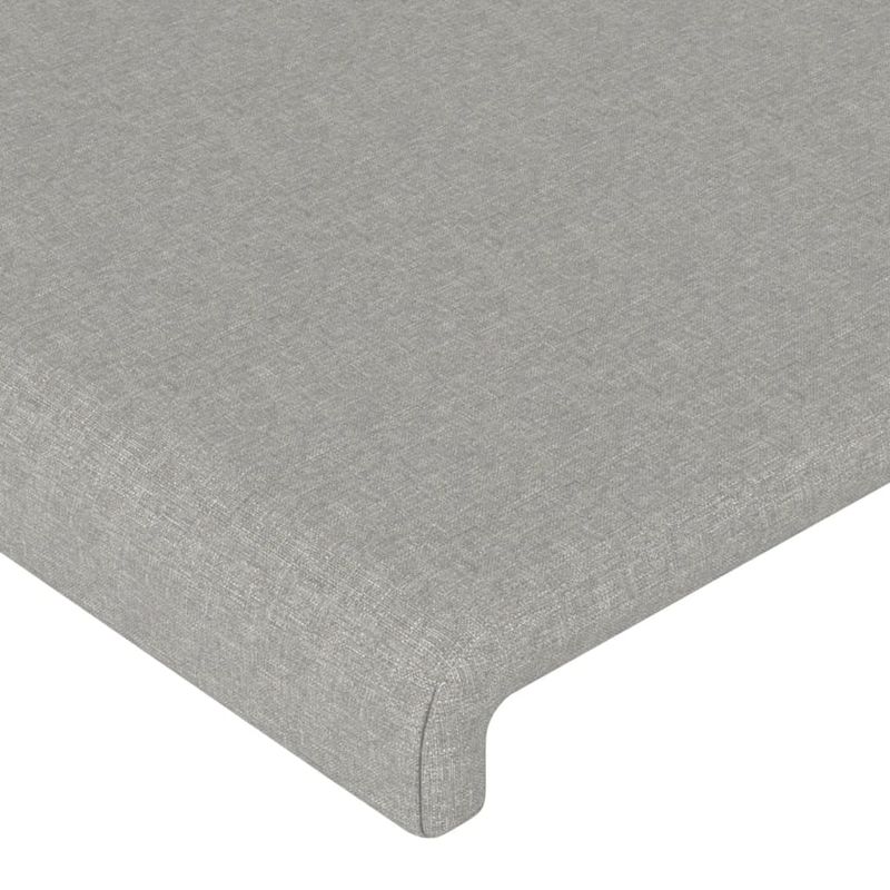 Casa si Gradina - Mobilier - Paturi si accesorii - Accesorii paturi - Tablie de pat cu aripioare gri deschis 183x23x118/128 cm textil - Infinity.ro