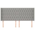 Casa si Gradina - Mobilier - Paturi si accesorii - Accesorii paturi - Tablie de pat cu aripioare gri deschis 183x16x118/128 cm textil - Infinity.ro