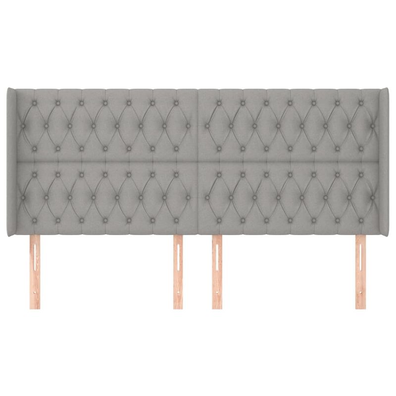 Casa si Gradina - Mobilier - Paturi si accesorii - Accesorii paturi - Tablie de pat cu aripioare gri deschis 183x16x118/128 cm textil - Infinity.ro