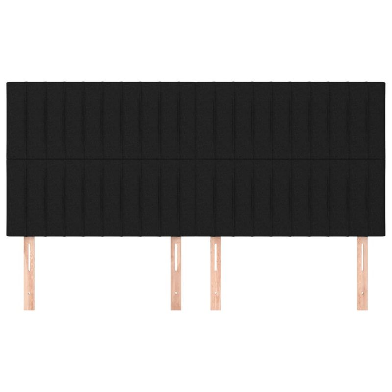 Casa si Gradina - Mobilier - Paturi si accesorii - Accesorii paturi - Tablii de pat, 4 buc, negru, 80x5x78/88 cm, textil - Infinity.ro