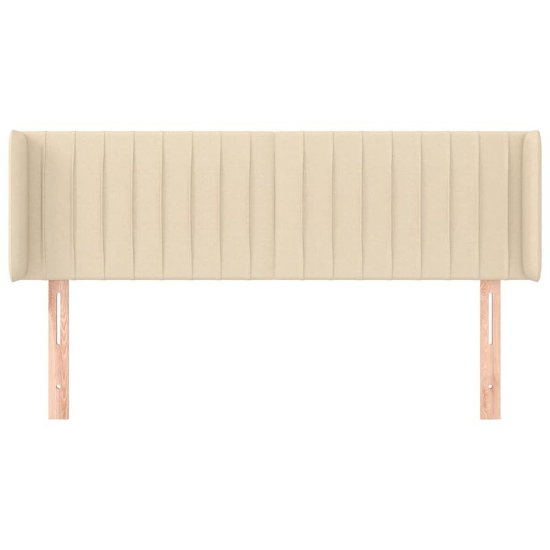 Casa si Gradina - Mobilier - Paturi si accesorii - Accesorii paturi - Tablie de pat cu aripioare crem 147x16x78/88 cm textil - Infinity.ro